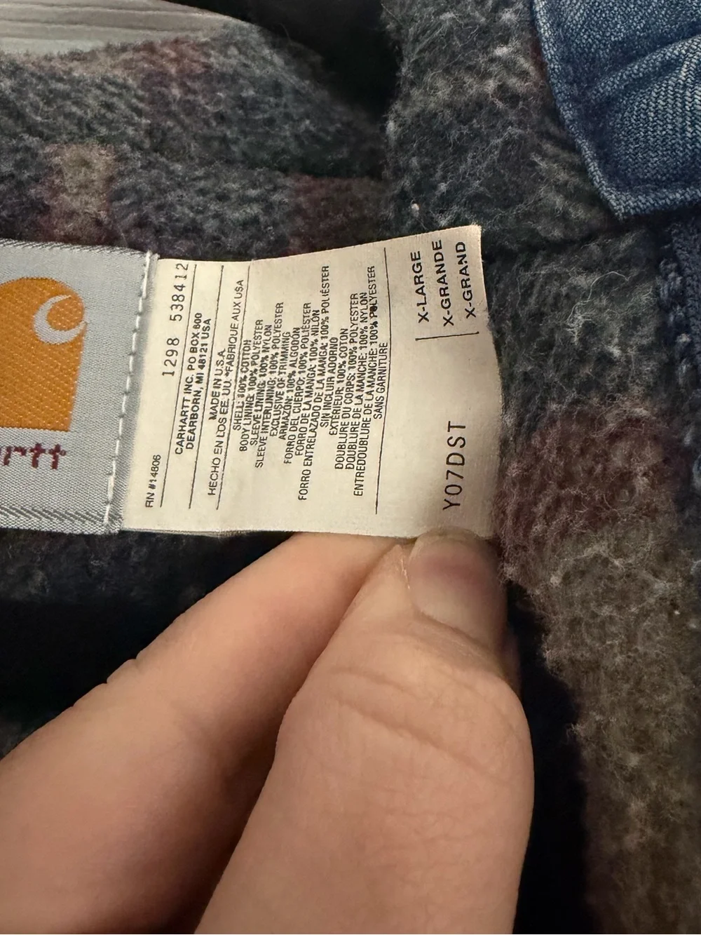 Vintage Carhartt Denim Hooded Blanket Lined Jacket Y07 DST Y Size XL ASAP Rocky